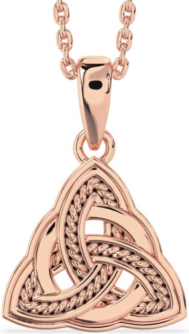 Rose Gold Silver Black Rhodium Celtic Trinity Knot Necklace