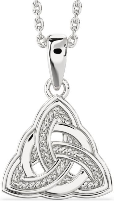 White Gold Celtic Trinity Knot Necklace