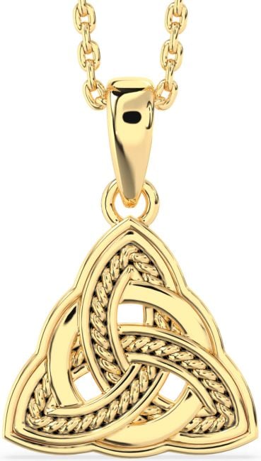 Gold Black Rhodium Celtic Trinity Knot Necklace