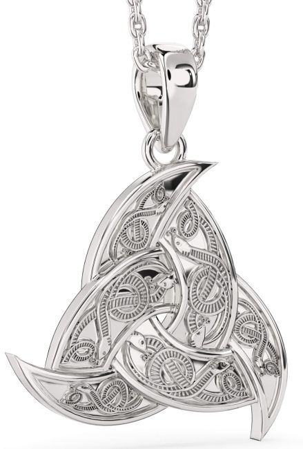 White Gold Celtic Trinity Knot Necklace