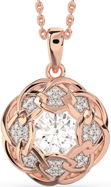 Diamond Rose Gold Celtic Necklace