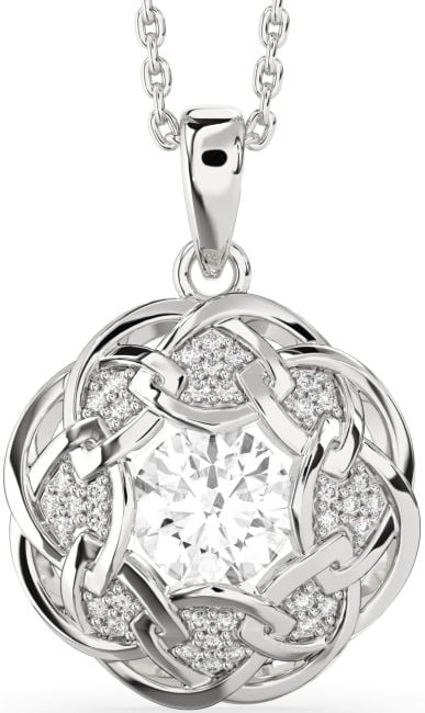 Diamond Silver Celtic Necklace