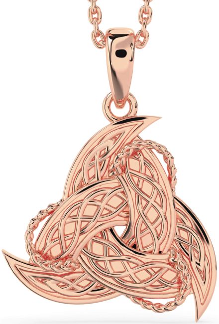 Rose Gold Silver Celtic Trinity Knot Necklace