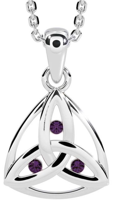 Alexandrite Silver Celtic Trinity Knot Necklace