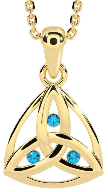 Topaz Gold Celtic Trinity Knot Necklace