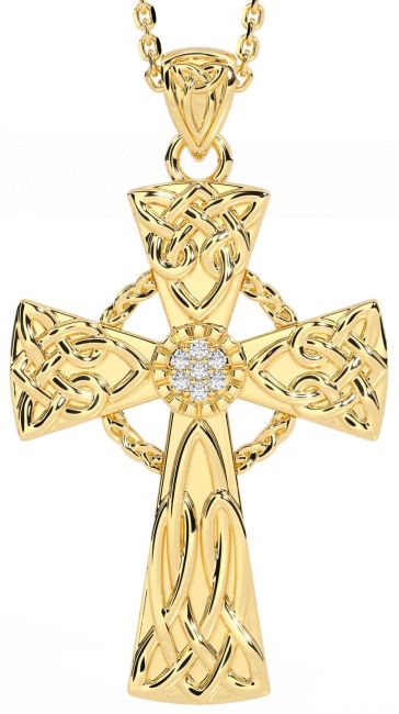 Diamond Gold Celtic Cross Necklace