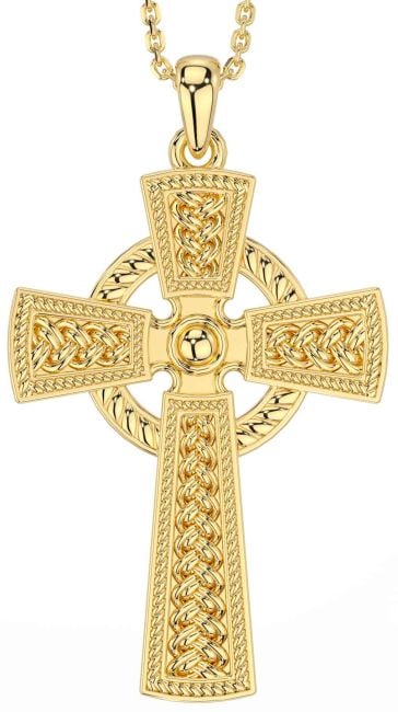 Gold Silver Celtic Cross Necklace