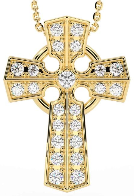 Diamond Gold Celtic Cross Necklace