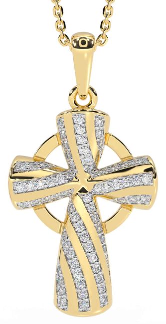 Diamond Gold Celtic Cross Necklace