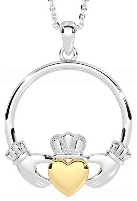 Gold Silver Claddagh Necklace