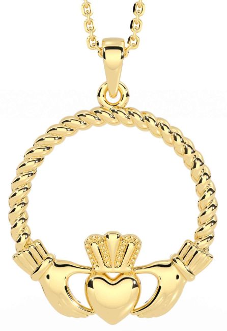 Gold Silver Celtic Claddagh Necklace