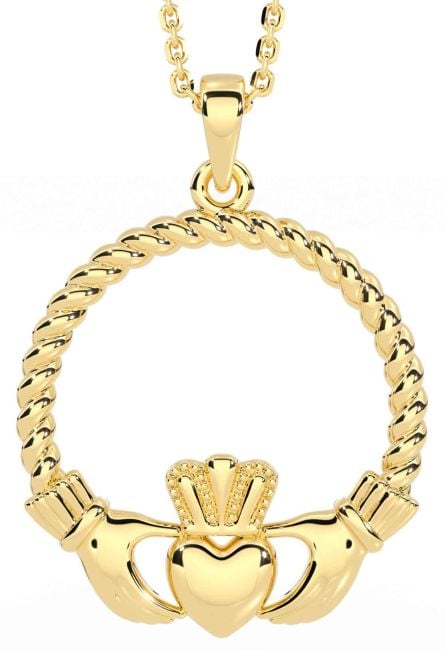 Gold Celtic Claddagh Necklace