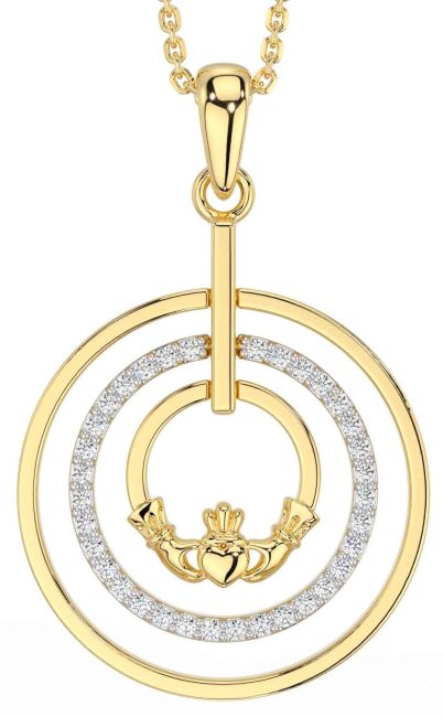 Diamond Gold Claddagh Necklace