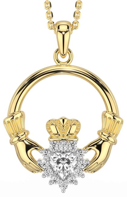 Diamond Gold Claddagh Necklace