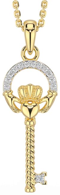 Diamond Gold Claddagh Necklace