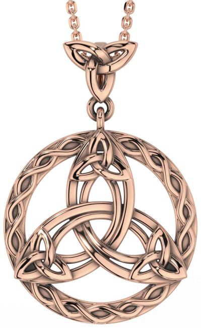 Rose Gold Silver Black Rhodium Celtic Trinity Knot Necklace