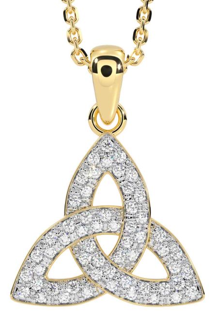 Diamond Gold Celtic Trinity Knot Necklace