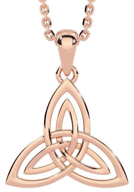 Rose Gold Silver Celtic Trinity Knot Necklace