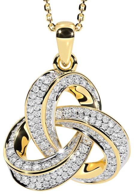 Diamond Gold Silver Celtic Necklace