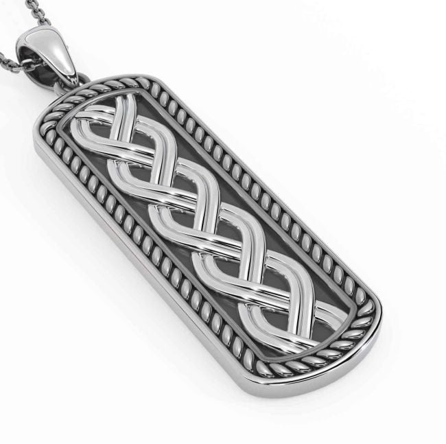 Silver Black Rhodium Celtic Necklace