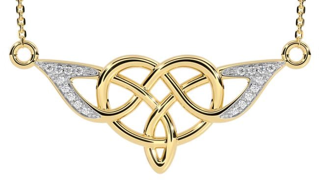 Diamond Gold Silver Celtic Necklace