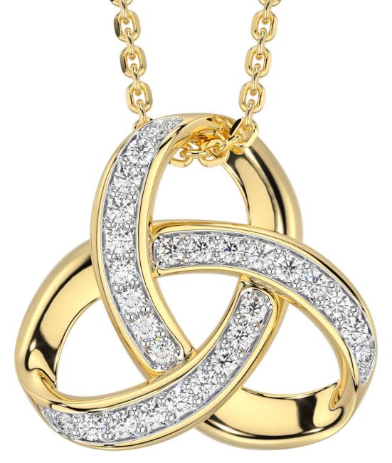 Diamond Gold Silver Celtic Necklace