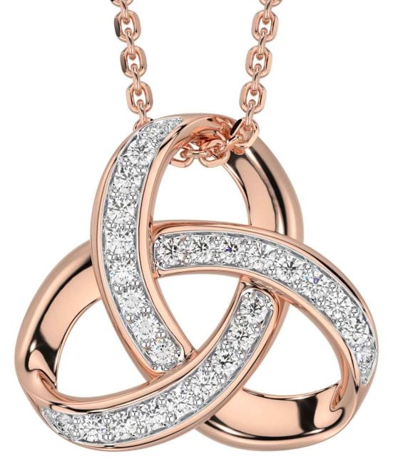 Diamond Rose Gold Celtic Necklace