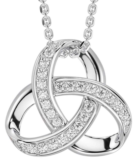 Diamond Silver Celtic Necklace