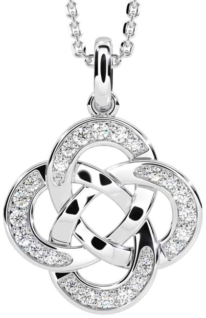 Diamond Silver Celtic Necklace