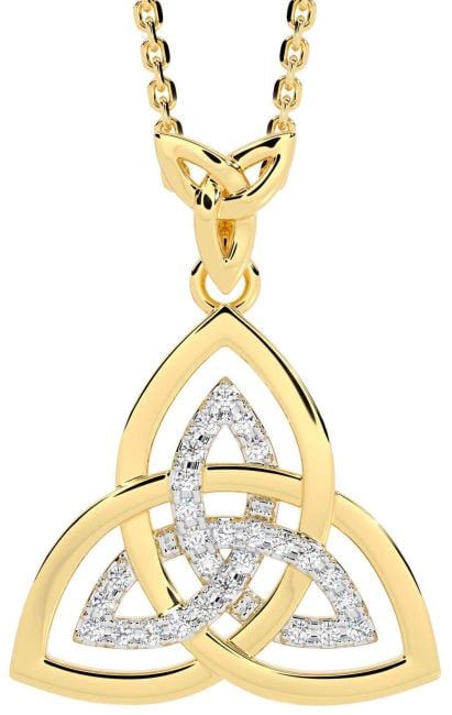 Diamond Gold Celtic Trinity Knot Necklace