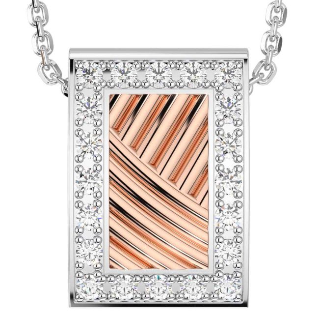 Diamond Rose Gold Silver Celtic Necklace