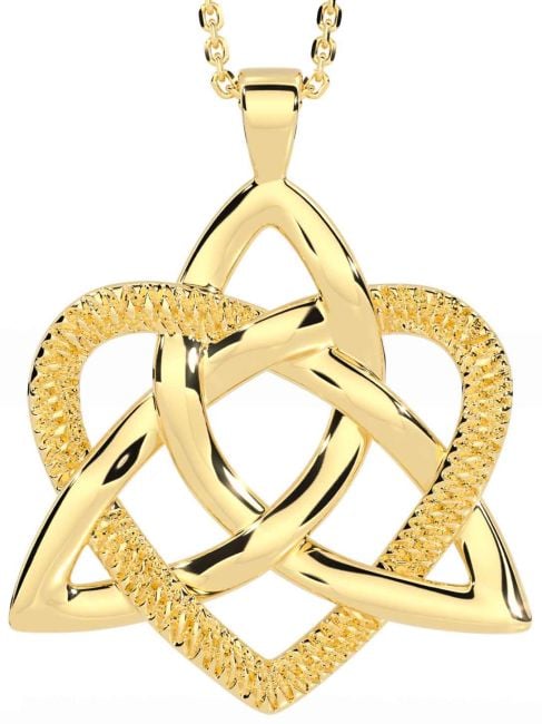 Gold Celtic Trinity Knot Heart Necklace