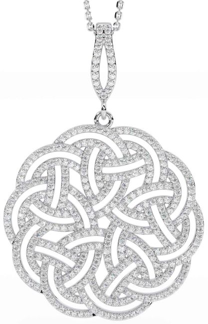 Diamond Silver Celtic Necklace