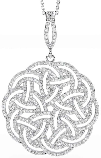 Diamond White Gold Celtic Necklace