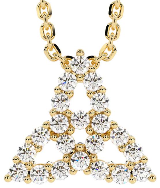 Diamond Gold Silver Celtic Trinity Knot Necklace