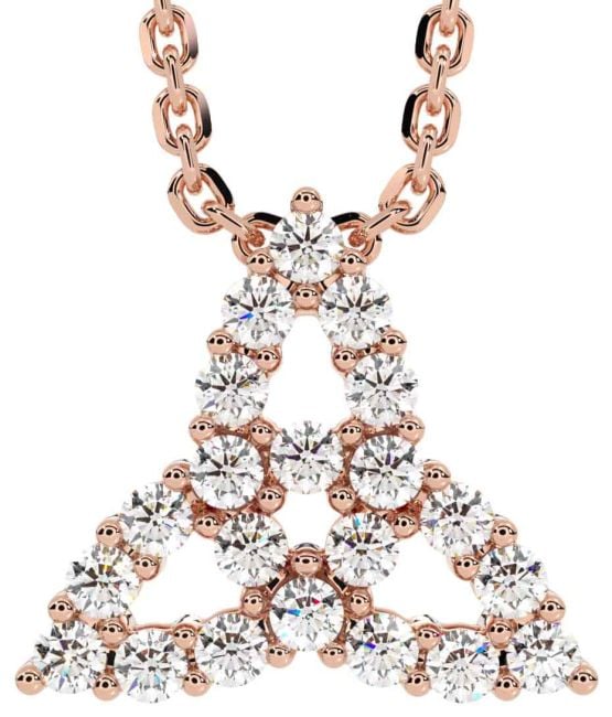 Diamond Rose Gold Celtic Trinity Knot Necklace