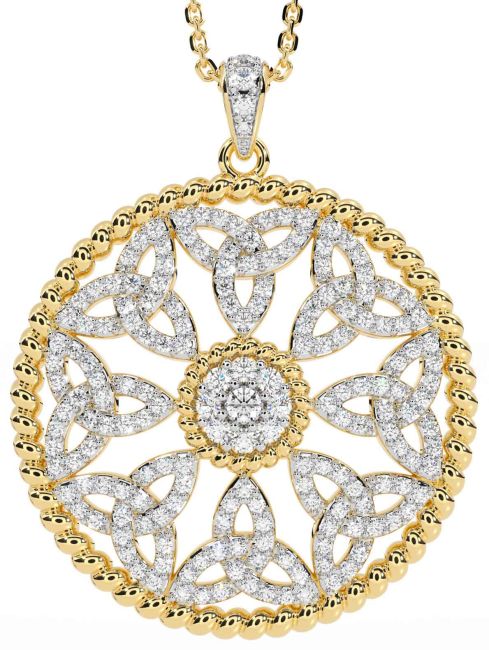 Diamond Gold Celtic Trinity Knot Necklace