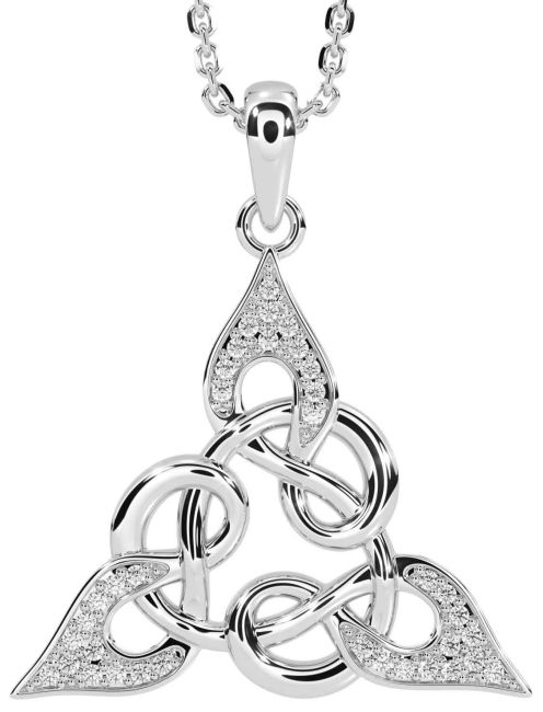 Diamond White Gold Celtic Necklace