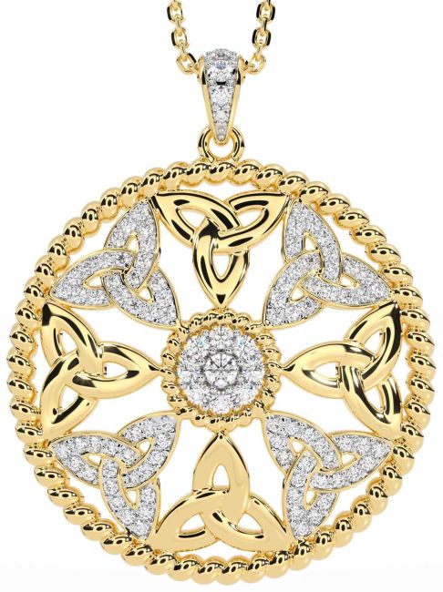 Diamond Gold Celtic Trinity Knot Necklace