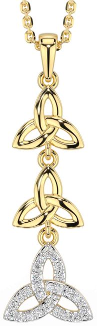 Diamond Gold Celtic Trinity Knot Necklace