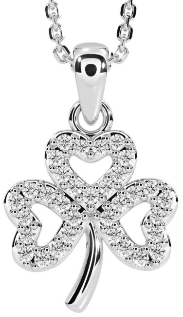 white gold shamrock necklace