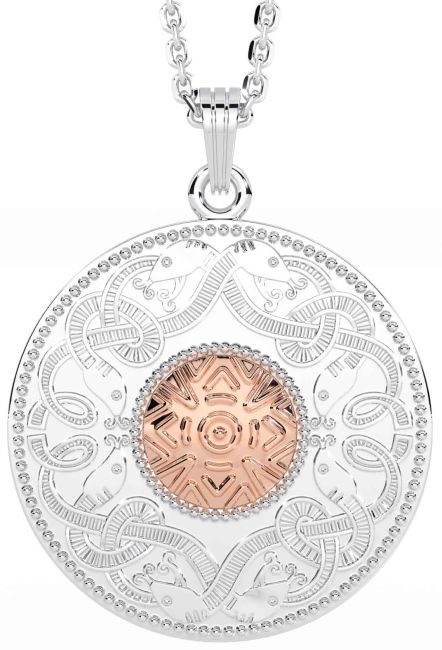 Rose Gold Silver Celtic Warrior Necklace
