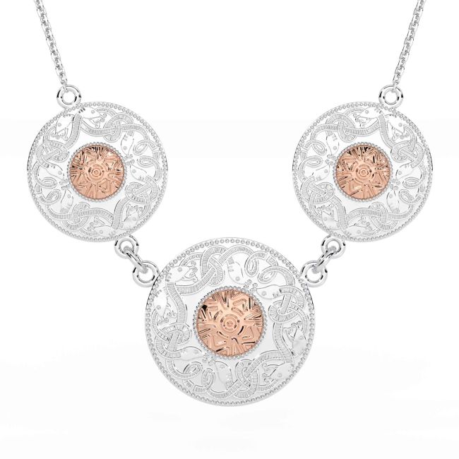 Rose Gold Silver Celtic Warrior Necklace