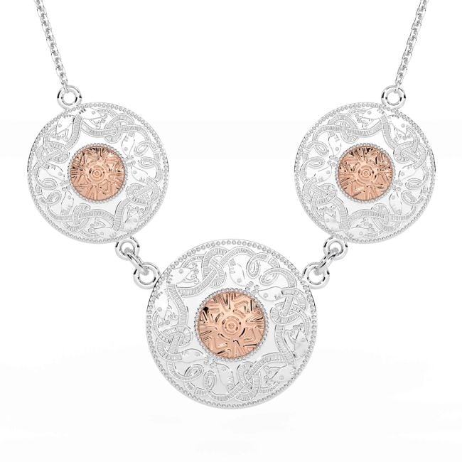 Rose Gold Silver Celtic Warrior Necklace