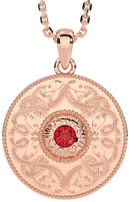 Ruby Rose Gold Celtic Warrior Necklace