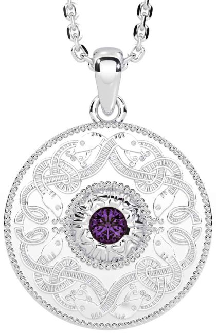 Alexandrite White Gold Celtic Warrior Necklace