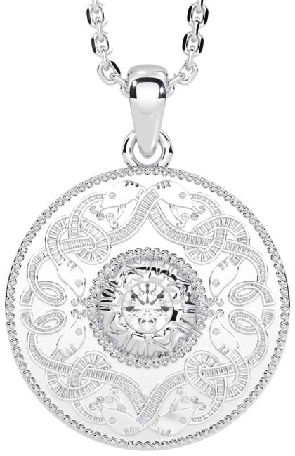 Diamond White Gold Celtic Warrior Necklace