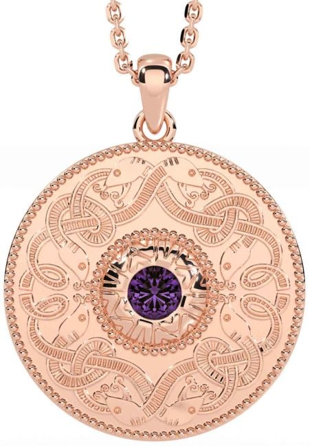 Alexandrite Rose Gold Celtic Warrior Necklace