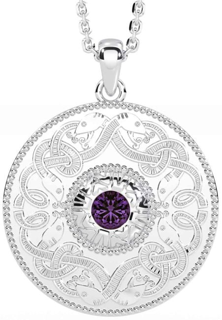 Alexandrite White Gold Celtic Warrior Necklace