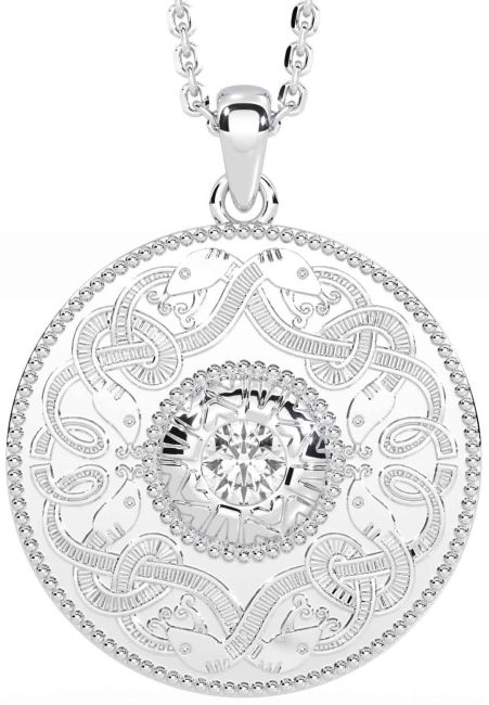 Diamond White Gold Celtic Warrior Necklace